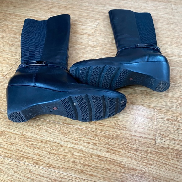 Blondo Lana Leather Waterproof Tall Wedge Riding boot with Stretch 8.5 - Picture 8 of 13